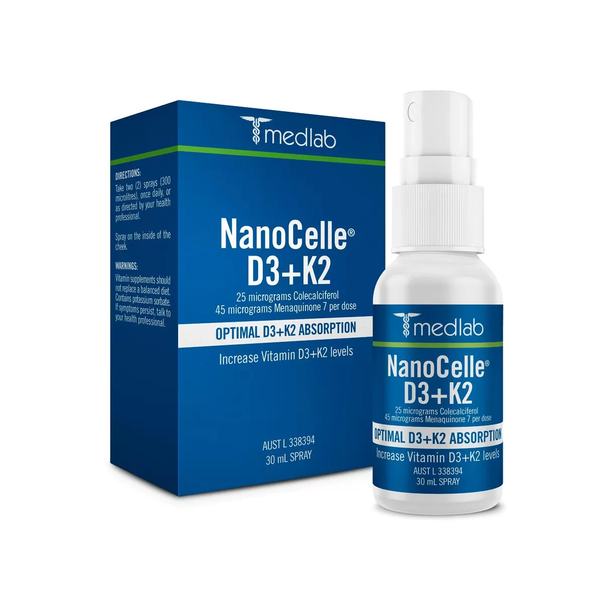 Medlab NanoCelle D3 + K2 Spray 30mL